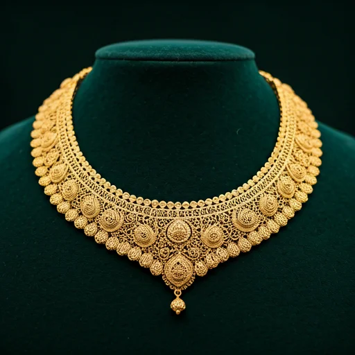 Sundari gold necklace detail